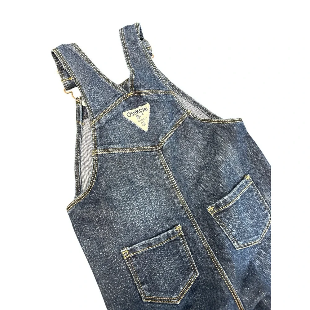 OshKosh‎ B'gosh Denim Sparkle Overalls • 18 Months • Jean Vestbak Bibs